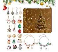 Braccialetti Del Calendario Dell'Avvento Di Natale | Perline Indietro 24 Giorni Per Fare Gioielli | Braccialetti Del Calendario Dell'Avvento Di Natale 2025 Per Ragazze - Per Bambini, Adolescenti
