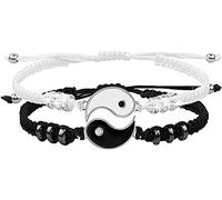 Braccialetti del migliore amico per 2, braccialetti per coppia Yin Yang abbinati, bracciale con cordino regolabile per migliore amica, regalo di San Valentino per relazione di amicizia fidanzata fidan