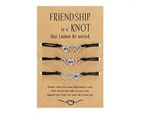 Braccialetti Dell Amicizia per 3, BFF Braccialetti Cuore Regolabile, Braccialetti Madre Figlia Bracciali Delle Sorelle Bestie, Amicizia Gioielli Regali per Bambini Madre Donne Ragazze Amici Sorelle