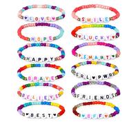 Braccialetti dell'amicizia, 12 braccialetti colorati, braccialetti con perline, braccialetti carini, braccialetti motivazionali, set di brac