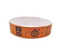 Braccialetti Di Carta Per Eventi. 100 pezzi durevoli.ama Braccialetti Tyvek® con chiusura adesiva e impermeabili. Braccialetti Colorati. Braccialetti Bambini E Adulti (DISCOTECA, ARANCIONE)