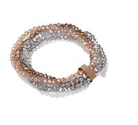 Braccialetti Di Cristallo 4 pezzi/set braccialetti di cristallo for donne ragazze braccialetti di perline di pietra grigio rosa bianco blu serie gioielli di moda in cristallo(19cm,No.1 With Tag)