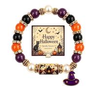 Braccialetti di Halloween da donna, braccialetto elastico autunnale | Gioielli di Halloween per le donne per la piscina all'aperto Festival Carnevale Danza Natale matrimonio campeggio