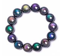 Braccialetti di perline bracciale da uomo braccialetti di perline per donne arcobaleno naturale ossidiana di braccialetti yoga braccialetti bracciale chakra perfetto per uomini o donne. (Colore: 14