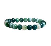 Braccialetti di perline con pietre preziose naturali da 8 mm, bracciale dell'amicizia pietra portafortuna in quarzo turchese bianco(19cm,W)