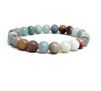 Braccialetti di perline con pietre preziose naturali da 8 mm, bracciale dell'amicizia pietra portafortuna in quarzo turchese bianco(19cm,E1)