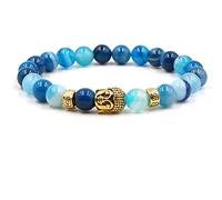 Braccialetti di perline di Buddha, braccialetto tormalina oro in lega buddista in lega Bracciale senza chipo