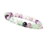 Braccialetti di perline di gioielli di fascino, braccialetti di perline per perle di fluorite naturali braccialetti elastici Bracciale in cristallo elastico Reiki Crystal Gioielli per uomini donne