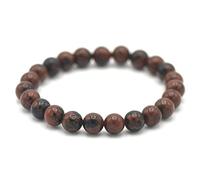 Braccialetti di perline di gioielli in perline, braccialetti di perline perle in mogano naturale per perle di pietra di pietra elastico bracciale di cristallo elastico reiki cristallo gioielli per