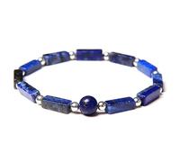 Braccialetti di perline di lapislazzuli a strisce quadrate naturali, braccialetti elastici di pietre preziose di lapislazzuli, braccialetti di amuleti spirituali di protezione, regali per uomini e d