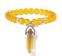 Braccialetti di Pietra Naturali da 8 mm Braccialetti Women Braccialetti per Uomini Coppie, Unkaite, 21 cm Famiglia (Colore: Labradorite Nera, Dimensione: 17 cm)