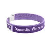 Braccialetti di sensibilizzazione alla violenza domestica - Braccialetti con nastro viola per sensibilizzazione alla violenza domestica, supporto comfort, promozioni di eventi, raccolta fondi e altro!, 1 Bracelet, plastica.
