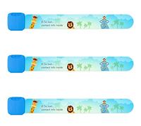 Braccialetti di sicurezza riutilizzabili per bambini, impermeabili, regolabili, da viaggio, per bambini, taglia unica, blu, confezione da 3