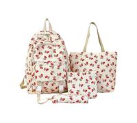 Braccialetti facili da usare per la liquidazione, borsa con fiocco di ciliegia, per donne, set di 4 pezzi, bella borsa per kawaii in nylon con fiocco e motivo ciliegia, etichette per bagagli per