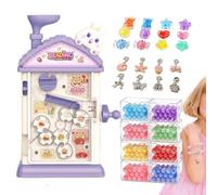 Braccialetti Fai Da Te Bambine con Strumenti e Perline Colorate | Set creativo con si inserisce perline a manovella e scomparti ordinati per giochi educativi senza schermi Viola