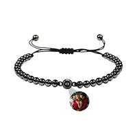 Braccialetti fotografici personalizzati variopinti Braccialetti fotografici personalizzati di proiezione di immagini 100 lingue I Love You Circle Braccialetto Regali intrecciato Corda (C-Nero)