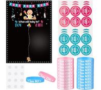 Braccialetti Gender Reveal Gender Reveal Party 69pcs Riciclabile Gender Reveal Giochi 21cm Poster Gender Reveal Nessun Odore Chimico per Festa Battesimo Rivelazione Sesso Bambino Compleanno