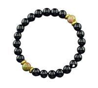 Braccialetti gialli naturali for uomo e donna, perline, pietre preziose, gioielli, braccialetti elastici fatti a mano for guadagnare ricchezza denaro(19cm(7.48inch),8 MM BEADS_M)
