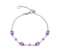 Braccialetti gioielli da donna Bracciale rigido, Bracciale tennis alla moda Pietra preziosa Ametista viola Bracciale regolabile in argento 925 0,81 Ctw Pietra preziosa Regalo pietra portafortuna