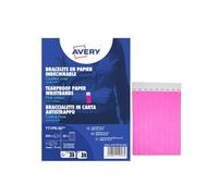 Braccialetti identificativi - in Tyvek - rosa fluo - 265 x 19 mm - 50 fogli - 10
