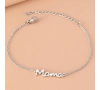 Braccialetti in acciaio inossidabile con ciondolo a forma di lettera "Mama", catene alla moda, braccialetti con charm, gioielli per donne, regali per feste, amanti, mamma e madre Tagli UnicaAcciaio in