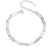 Braccialetti in Argento Sterling 925 per Ragazze Adolescenti, Braccialetto a Catena con Ciondolo a Forma di Cuore d'Amore, Braccialetto per Gioielli di Moda Durability And Fashion