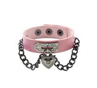 Braccialetti In Pelle Gotici Da Uomo per Donna Ciondoli Gotici A Forma Di Cuore Braccialetti Regolabili Bracciali Larghi In Pelle Punk Bracciale Rock Biker Gioielli Unisex per Halloween Regali