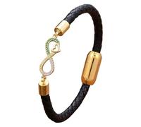 Braccialetti In Pelle Per Donna, Avvolgenti, Con Ciondolo A Forma Di Cuore, Infinito, Amore, Amicizia, In Pelle Anticata, Con Zirconi Cubici, Bracciale Intrecciato Fatto A Mano, Regali Di Compleanno