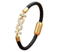 Braccialetti In Pelle Per Donna, Avvolgenti, Con Ciondolo A Forma Di Cuore, Infinito, Amore, Amicizia, In Pelle Anticata, Con Zirconi Cubici, Bracciale Intrecciato Fatto A Mano, Regali Di Compleanno