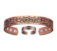 Braccialetti in rame per le donne | Vintage magnetico - Set di cavigliere e anelli in rame per | Regalo per mamma, papà, fidanzata, moglie e marito, nonché per l'uso quotidiano, viaggi, appuntamenti e