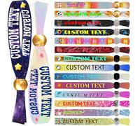 Braccialetti in tessuto personalizzati, testo e logo personalizzati, braccialetti personalizzati per eventi, da 5 a 1000 pezzi