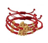 Braccialetti intrecciati a mano con cavalli rossi 2026, 5 pezzi, braccialetti intrecciati a mano regolabili con ciondoli a forma di cavallo, Feng Shui, braccialetto intrecciato in corda cinese per