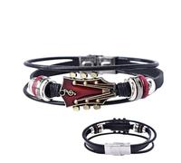 Braccialetti intrecciati da uomo | Braccialetti a forma di chitarra in stile rock - Gioielli alla moda, braccialetto intrecciato fatto a mano per San per la maggior parte delle persone: con