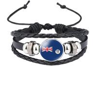 Braccialetti Intrecciati In Corda Nera Con Bandiera Delle Isole Falkland - Bracciale Con Bandiera Intrecciata Regolabile Fatto A Mano, Gioiello Patriottico Con Ciondolo Per Donne, Regalo Di Amicizia,