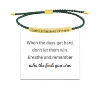 Braccialetti ispiratori da donna, braccialetto in corda regolabile con scritta "Don't Let the Hard Days Win", gioielli incoraggianti per familiari e amici, da indossare tutti i giorni, regalo per