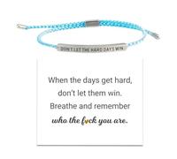 Braccialetti ispiratori da donna, braccialetto in corda regolabile con scritta "Don't Let the Hard Days Win", gioielli incoraggianti per familiari e amici, da indossare tutti i giorni, regalo per