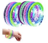 Braccialetti LED Luminosi Lampeggianti, Bastoni Luce Fluorescenti per Party nel Buio, Bomboniere per Feste Glow Sticks - 9 Pezzi
