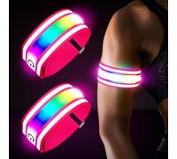 Braccialetti LED ricaricabili, 2 pezzi, ricaricabili tramite USB, riflettenti, per jogging, corsa, sicurezza, unisex, con luce lampeggiante, per corsa notturna, ciclismo, passeggiate con il cane