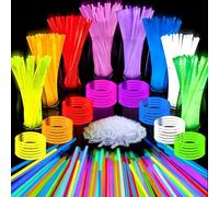 Braccialetti Luminosi Fluorescenti 300 Fluo Party Kit - 150 Starlight Bastoncini Luminosi Fluorescenti e 150 Connettori per Bracciali Collane, Gadget Capodanno Comleanno Feste Matrimonio Carnevale