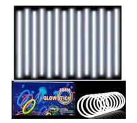 Braccialetti luminosi fluorescenti bianchi 100 pezzi, colorati bastoni bulk con 100 connettori. Glow sticks bambini adulti per compleanno, feste, Carnevale, Capodanno, Pasqua, Halloween