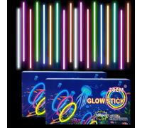 Braccialetti Luminosi Fluorescenti Miscela 200 Pezzi, Colorati Bastoni Bulk con 100 Connettori, Glow Sticks Bambini Adulti per Compleanno, Feste, Carnevale, Capodanno, Pasqua, Halloween