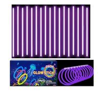 Braccialetti luminosi fluorescenti viola 100 pezzi, colorati bastoni bulk con 100 connettori. Glow sticks bambini adulti per compleanno, feste, Carnevale, Capodanno, Pasqua, Halloween