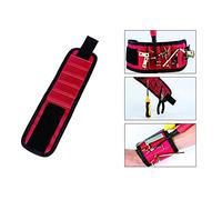 Braccialetti magnetici per utensili, kit Cintura Forbici Vite Portautensili Portautensili Polso Cintura portautensili fai da te(Red)