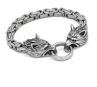 Braccialetti Maschili Braccialetti Femminili Vintage Bangle Vintage Nordic Unico antichi tesori antichi Treasure Wolf Bracciale Wolf Catena Fatta a mano/19 cm