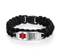 Braccialetti Medici Migliorati per Uomini e Donne con ID di Allarme Medico con Codice QR, Nylon, Non pietra preziosa