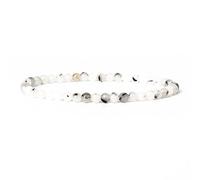 Braccialetti Mini Energy Charm Bracciale per Perle di Pietra Naturale Gioielli Bracciale per Donne (Lunghezza: 6 mmbeads-19 cm, Colore di Metallo: Verde Scuro)