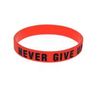 Braccialetti motivazionali in silicone ispiratori non rinunciano mai a lettere colorate con frasi edificanti per braccialetti sportivi unisex ispiratori, Rosso, Taglia unica