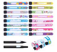 Braccialetti Per Bambini 16 Pezzi, 2 Pennarelli, Braccialetti Scrivibili, Braccialetti Motivazionali Per Bambini, Braccialetti Ripetibili