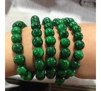 Braccialetti per donne, braccialetti verdi del Myanmar naturale 108 perle rosarie preghiera smeraldo giada braccialetti collana gioiello accessori fortunati unisex (colore gemma: 10 mm) (10 mm) (10