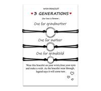 Braccialetti per figlie per madre Set di braccialetti in corda coordinata Regalo da mamma a figlia Relazione Gioielli fatti a mano per le donne Ragazze (3pcs)